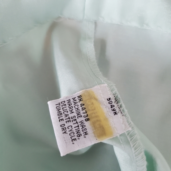 Vintage Silkhana Button Front Shirt 14 Mint Green - Picture 11 of 11